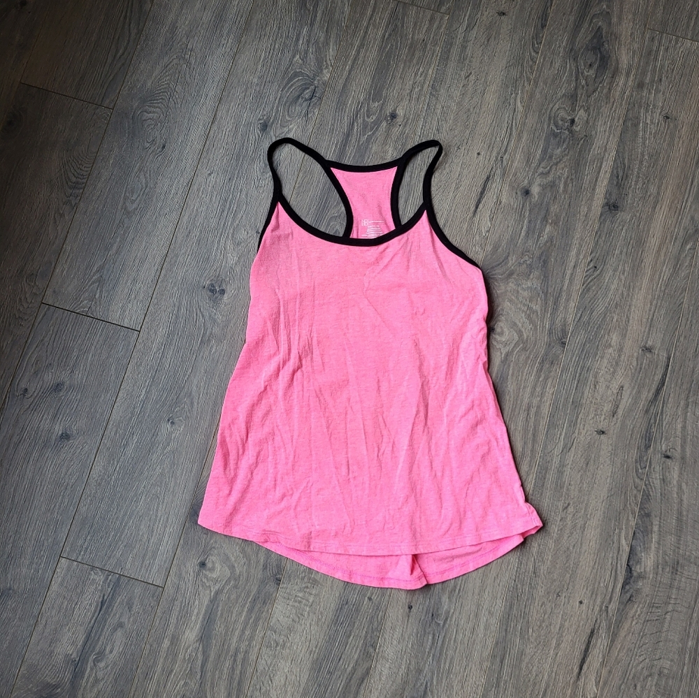 No Boundaries Racerback Tank Top Pink & Black {Large 11/13}